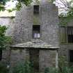 View of south elevaton, central projection with blocked entrance porch.