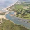 General oblique aerial view of Newburgh-on-Ythan Golf Course and the mouth of River Ythan, taken from the NNE.