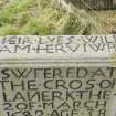 Detail of Covenanter's gravestone within the burial ground to the south east of the church