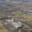 General oblique aerial view of Hyundai Factory site at Halbeath under demolition, taken from the ESE.
