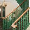 Interior view of the main stair showing ironwork balusters at Kenmore Hotel.