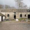 View of the courtyard elevation of the east range of the hotel steading, taken from west