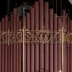 Interior. Detail of decoration on organ pipes