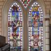 Gallery. Detail of stained glass window to south of pulpit.