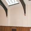 Interior. Ground floor, south church hall, detail of ceiling arches