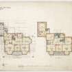 Edinburgh, 32 Hermitage Drive.
Ground and first floor plans.
Titled: 'House At Hermitage.'
Insc: 'For Mrs. Anderson.'   'Drawing No.1.'   '42 Frederick Str., Edinr.'