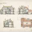 Edinburgh, 32 Hermitage Drive.
Section A.A., section B.B., section C.C., plan of roof.
Titled:  'House At Hermitage.'
Insc:  'For Mrs. Anderson.'     'Drawing No.4.'   '42 Frederick Street, Edinburgh.'