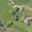 Oblique aerial view of Struthers Castle, taken from the SE.