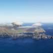 General oblique aerial view of St Kilda, centred on Village Bay and the island of Dun, taken from the S.