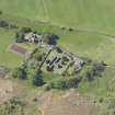 Oblique aerial view of Abdie Old Parish Church, taken from the NE.