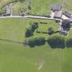 Oblique aerial view of Lindores Abbey, taken from the NW.