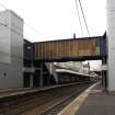 Detail of footbridge and lift towers from platform 1.
