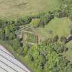Oblique aerial view of Luffness House walled garden, taken from the SE.