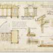 Drawing showing sections, plan and details of the Fruit and Vegetable Market, Edinburgh. 
Inscribed: 'No 138. Edinburgh Fruit and Vegetable Market. Plan of Officer's Box and Tolbooth with turnstoles. City Chambers, Edinburgh 15th Dec 1876'.
Contract drawing dated 2 January 1877, signed Robert Shillingham