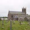 General view of graveyard and church from east.