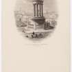 Illustrated letterhead with engraving titled 'Dugal Stewarts' Monument, Calton Hill'
Inscribed: 'Drawn & Engd by W Banks & Son, Edin'.

