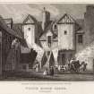 Engraving showing White Horse Close, Edinburgh, from South'. 
Titled: 'White Horse Close (Canongate)'. 
Inscribed: 'Drawn Engd & Pubd by J.&H.S. Storer Chapel Street Pentonville Feb 1,1820'.