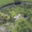 Oblique aerial view of Colquhalzie House, taken from the SSW.