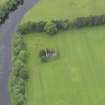 Oblique aerial view of Innerpeffray Castle, taken from the E.