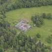 Oblique aerial view of Abercairny House stable block, taken from the WSW.