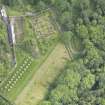 Oblique aerial view of Lawers Country House walled garden, taken from the W.