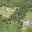 Oblique aerial view of Alderston House and walled garden, taken from the SE.