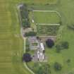 Oblique aerial view of Nisbet House and walled garden, taken from the WSW.