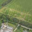 Oblique aerial view of Nisbet House dovecot, taken from the SW.