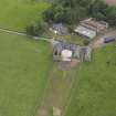 Oblique aerial view of Evelaw Tower, taken from the SE.