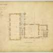 Drawings showing ground floor plan for Industrial School, Edinburgh, annotated with contract Edinburgh 21 January 1847.
Titled: 'No2 Industrial School.'
Inscribed: ' D.R. 24 Northumberland Street  Edinburgh 10th December 1846.'