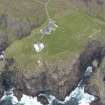 Oblique aerial view centred on Cape Wrath lighthouse, looking SSE.
