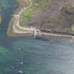 Oblique aerial view of Old Dorney Bay, centred on the jetties, looking W.