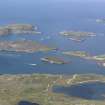Oblique aerial view of the northern Summer Isles over Acarsaid Driseach,  looking W.