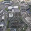 Oblique aerial view of the Glasgow Commonwealth Games Site during construction works, taken from the SSW.