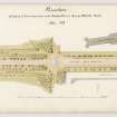 Drawing showing plan of proposed carriageway and walks along middle Meadow walk.  
Signed '11 Royal Exchange, Edinburgh, 10th July 1885'