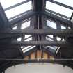 Interior. Detail of upper floor hall roof structure.