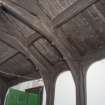 Interior. Detail of upper floor hall roof structure.