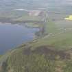 General oblique aerial view of the new cut of the River Leven, looking ENE.