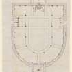 Ground  floor plan showing proposed gas lighting
Includes signatures of approval on behalf of the heritors.
Title: Fettersso Parish Chuch.  Proposed Scheme of Lighting by Gas