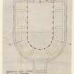 Plan of Gallery showing proposed gas lighting. Includes signatures of approval on behalf of the heritors.