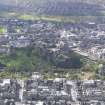 General oblique aerial view of Edinburgh Castle, Princes Street Gardens, Meadows Public Park, New Town, looking SSW.