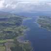 General oblique aerial view of West Loch Tarbert and Kennacraig Pier, looking SW.