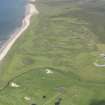 Oblique aerial view of Machrie Hotel Golf Course, looking N.