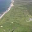 Oblique aerial view of Machrie Hotel Golf Course, looking N.