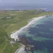 General oblique aerial view of The Links Golf Course, North Ronaldsay, looking N.