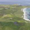 General oblique aerial view of The Links Golf Course, North Ronaldsay, looking N.