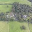 General oblique aerial view of Benarty House with adjacent walled garden and steading, looking to the NE.
