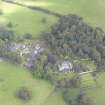 General oblique aerial view of Benarty House with adjacent walled garden and steading, looking to the NNE.