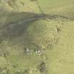 Oblique aerial view of Knockdavie Castle, looking to the N.