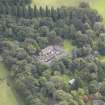 Oblique aerial view of Carberry Tower stable block, looking to the ESE.